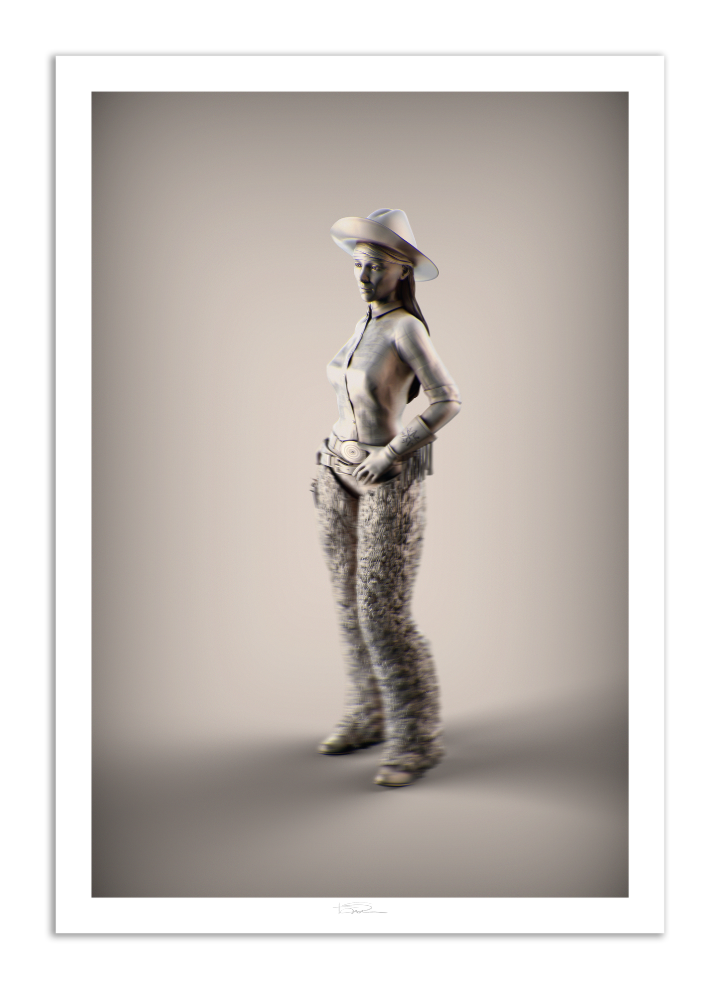 Wooly Girl Graphite 49" x 34"